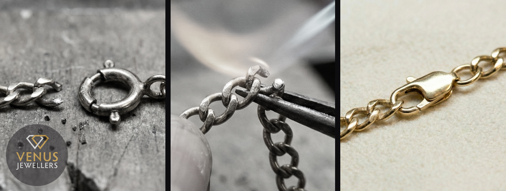Chain link, bracelet, necklace repair services | Venus Jewellers